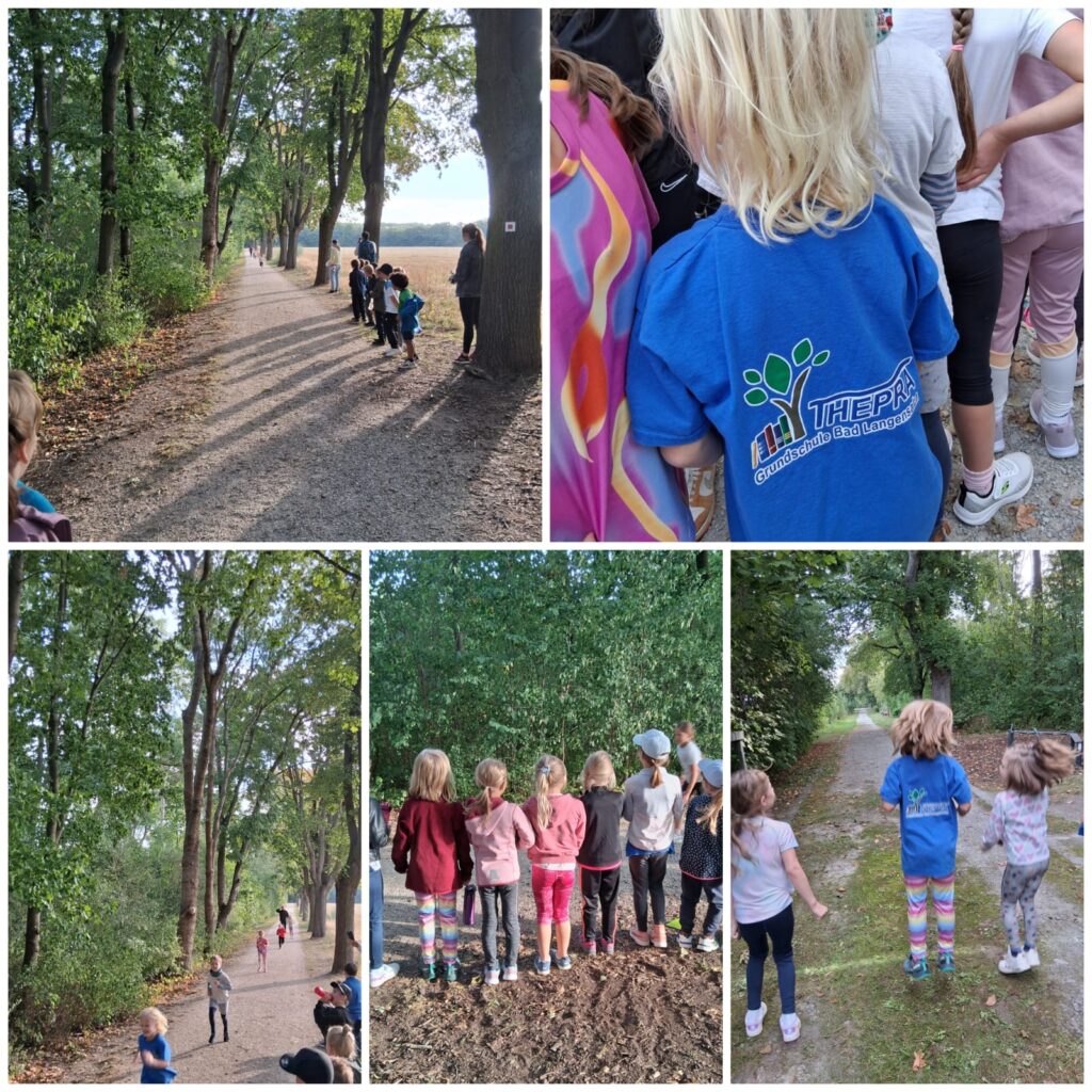 Kinder laufen am Jüdenhügel.